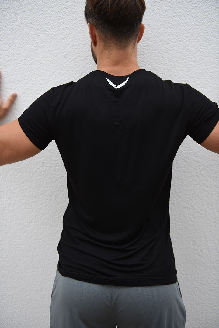 Veleur Bamboocare T-Shirt für Herren, atmungsaktives Bambusmaterial, elastisch mit 5% Spandex, erhältlich in Grau, Schwarz und Zartrosa.