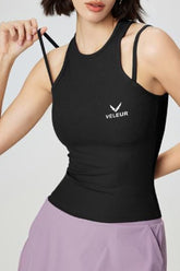 Veleur Vibe Top, elegantes, körpernahes Design, aus 78% Nylon und 22% Spandex, ideal für Gym und Alltag