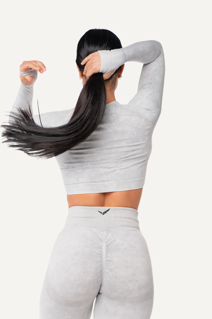 Veleur Faded Leggings für Damen, High-Waisted, figurbetontes Design mit Scrunch-Effekt und leichtem washed-out-Look, atmungsaktives Material, perfekt für Gym und Freizeit